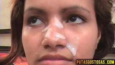 Tinka får sperm i ansigtet efter analsex